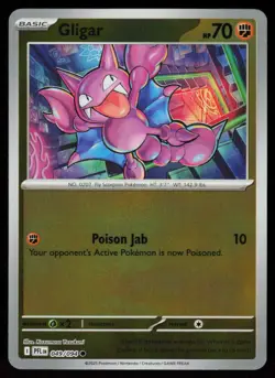 Gligar 049/094 Common Phantasmal Flames Pokemon Reverse Holo Near Mint - Image 1