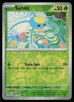 Surskit 001/182 Common Paradox Rift Pokemon Reverse Holo Near Mint - Image 1