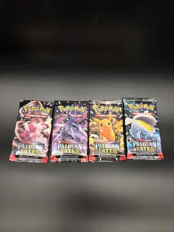 Pokemon TCG: Paldean Fates Booster Pack Art Set! Lot Of 4 Sealed Packs! New! - Image 1