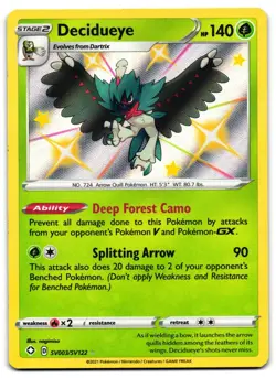 Decidueye SV003/SV122 - 🌊 Shining Fates Shiny Vault Pokemon TCG 🖤 - LP - Image 1