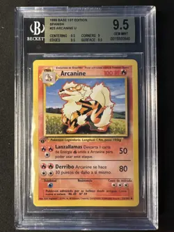 BGS 9.5 Mint Arcanine 1st Edition #23 Pokemon Base Set Spanish - Image 1
