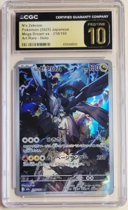 CGC PRISTINE 10 N's ZEKROM 210/193 Mega Dream Ex Art Rare-Holo Japanese - Image 1