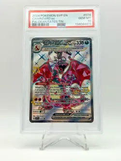 2024 POKEMON PALDEAN FATES PROMO CHARIZARD EX 074 PSA 10 - Image 1