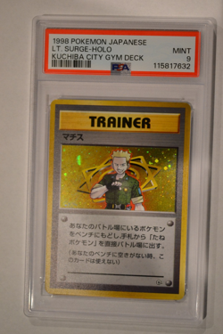 1998 POKEMON JAPANESE KUCHIBA CITY GYM DECK LT. SURGE-HOLO PSA 9 - Image 1