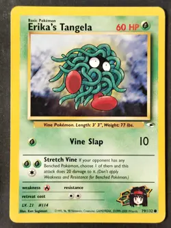 Erika's Tangela 079/132 ✰Vintage✰ Gym Heroes Regular, WOTC Pokemon 2000 •LP - Image 1