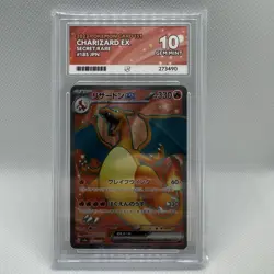 Charizard ex 185/165 - Ace Grading 10 GEM MINT -Secret Rare Japanese 151 Pokemon - Image 1