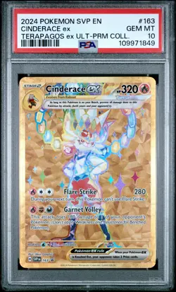 Cinderace Ex PSA10 2024 Pokemon Svp En-Sv Black Star Promo Ult-Prm Coll. #163 - Image 1