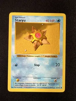 Pokemon TCG Base Set Shadowless Staryu Near Mint #65 - Image 1