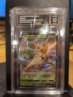 Pokemon Leafeon V VSTAR Special Collection Black Star Promo SWSH194 PSA 9 Mint - Image 1