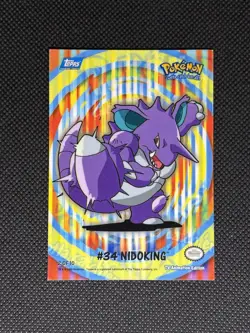 Pokemon Topps Series Blue Label NIDOKING 2 Of 10 Stick On - Image 1
