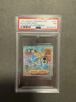1997 AMADA POKEMON JPN STICKER COLL KAI #414 BLASTOISE-HOLO PSA 7 - Image 1