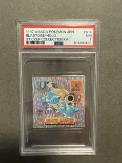 1997 AMADA POKEMON JPN STICKER COLL KAI #414 BLASTOISE-HOLO PSA 7 - Image 3