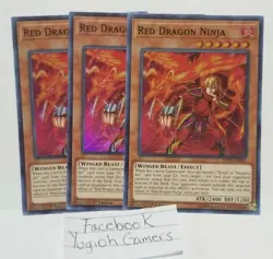 YUGIOH RED DRAGON NINJA X3 SHVA SUPER LIGHT PLAYED - Image 1