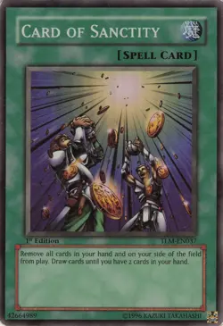 Yugioh Card of Sanctity TLM-EN037 Super Rare 1st Edition MP - Image 1