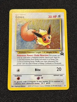 Pokemon TCG Eevee #11 Black Star Holo Promo Card - Image 1