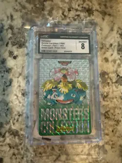 Venusaur #003 BANDAI CARDDASS PART 1 GREEN CARD PRISM HOLO 1996 - Vintage CGC 9 - Image 1