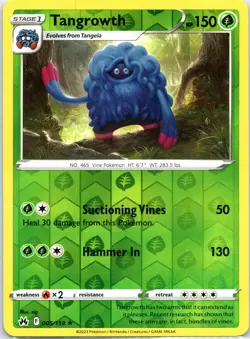 Tangrowth 005/159 Crown Zenith Reverse Holo - Pokemon Card NM - Image 1