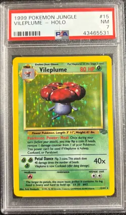 PSA 7 Vileplume Holo 1564 Jungle 1999 Pokemon Card - Image 1