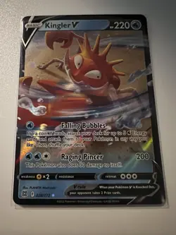 Kingler V 028/172 Brilliant Stars Holo Ultra Rare Pokemon Card TCG English NM - Image 1