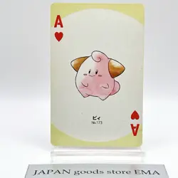 Cleffa Pokemon #173 Playing Card Gold Poker Pichu Nintendo Japanese Vintage - Image 1