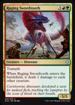 Raging Swordtooth -Foil Light Play MTG Ixalan - Image 1