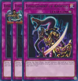 Yugioh! 3x Embodiment of Apophis MZTM-EN104 Rare 1st Ed NM - Image 1