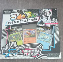 Pokemon TCG SV Black Bolt & White Flare Poster Collection Box Promo 3 Cards 2025 - Image 1