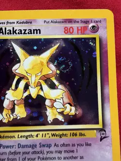 Pokemon Base Set 2 Alakazam 1/130 NM Holo 🌀Swirl Card Rare Wizards Of The Coast - Image 2