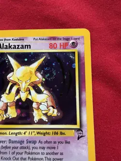 Pokemon Base Set 2 Alakazam 1/130 NM Holo 🌀Swirl Card Rare Wizards Of The Coast - Image 5