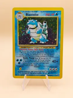 Blastoise Base Set 2 Holo Rare 2/130 Pokemon Card - WOTC 2000 SWIRL - Image 1