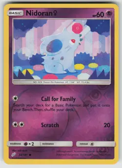 Nidoran F 54/181 Common Team Up Pokemon Reverse Holo Near Mint - Image 1