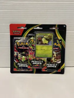 Pokemon TCG 3-Pack Blister (Chikorita) Perfect Order New Sealed - Image 1