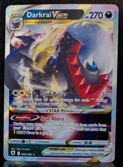 2020 Pokemon VStar Darkrai Astral Radiance Holo F 99/189 - Image 1