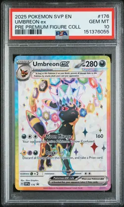 2025 POKEMON SVP EN-SV BLACK STAR PROMO #176 UMBREON EX PSA 10 - Image 1