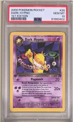 2000 POKEMON ROCKET 1ST EDITION #26 DARK HYPNO PSA 10 - Image 1