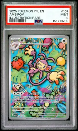 AMBIPOM 107 (2025) POKEMON PFL EN-PHANTASMAL FLAMES | ILLUSTRATION RARE - PSA 9 - Image 1