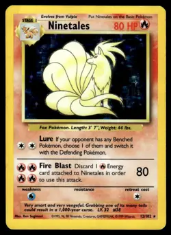 Ninetales #12 - Rare HOLO - Pokemon Base Set WOTC - MP - Image 1