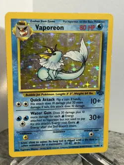 VAPOREON Jungle Series POKEMON Holo Foil 1999 12/64 TCG HP - Image 1