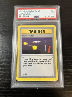 Pokemon 1st Edition Base Set Item Finder PSA 9 Rare - Image 1