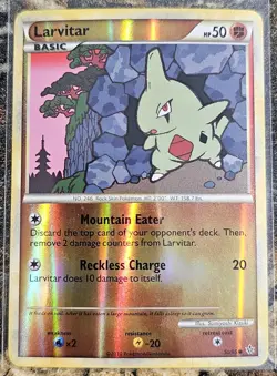 Pokemon 2010 Unleashed Larvitar 50 Rev Holo NM - Image 1