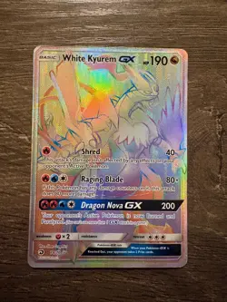Pokemon White Kyurem GX (Secret) 74/70 Dragon Majesty Holo - Image 1