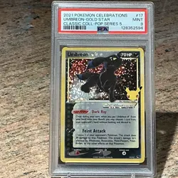 Pokemon Umbreon Gold Star 2021 Celebrations Classic Coll-Pop Series 5 #17 PSA 9 - Image 1