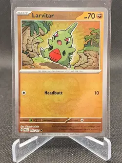 Pokemon Larvitar (Master Ball Pattern) 047/131 Prismatic Evolutions Holo TCG - Image 1
