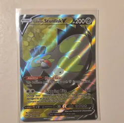 Pokemon TCG Galarian Stunfisk V 184/189 - Darkness Ablaze - Ultra Rare Holo EN - Image 1