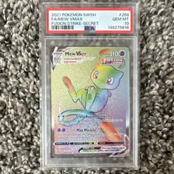Pokemon Mew VMAX Secret Rare Full Art Holo 268/264 Fusion Strike PSA 10 - Image 1