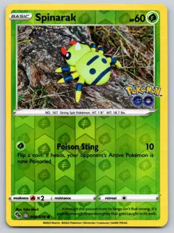 Spinarak (Peelable Ditto) 006/078 Reverse Holo Common Pokemon GO Pokemon LP - Image 1