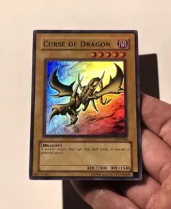 Yugioh Curse of Dragon LOB-066 Super Rare Vintage Legend of Blue Eyes LP - Image 3