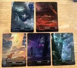 MTG EOE Galaxy Foil Land Set Plains Island Swamp Mountain Forest Pack Fresh - Image 1