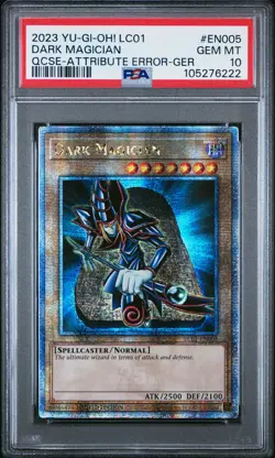 2023 QUARTER CENTURY SECRET RARE-ATTRIBUTE ERR-GERMAN DARK MAGICIAN PSA 10 - Image 1