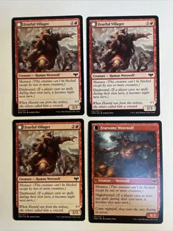 4x Mtg Crimson Vow Fearful Villager NM/M Magic The Gathering - Image 1